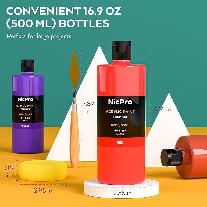 14 Colors Large Bulk Acrylic Paint Set